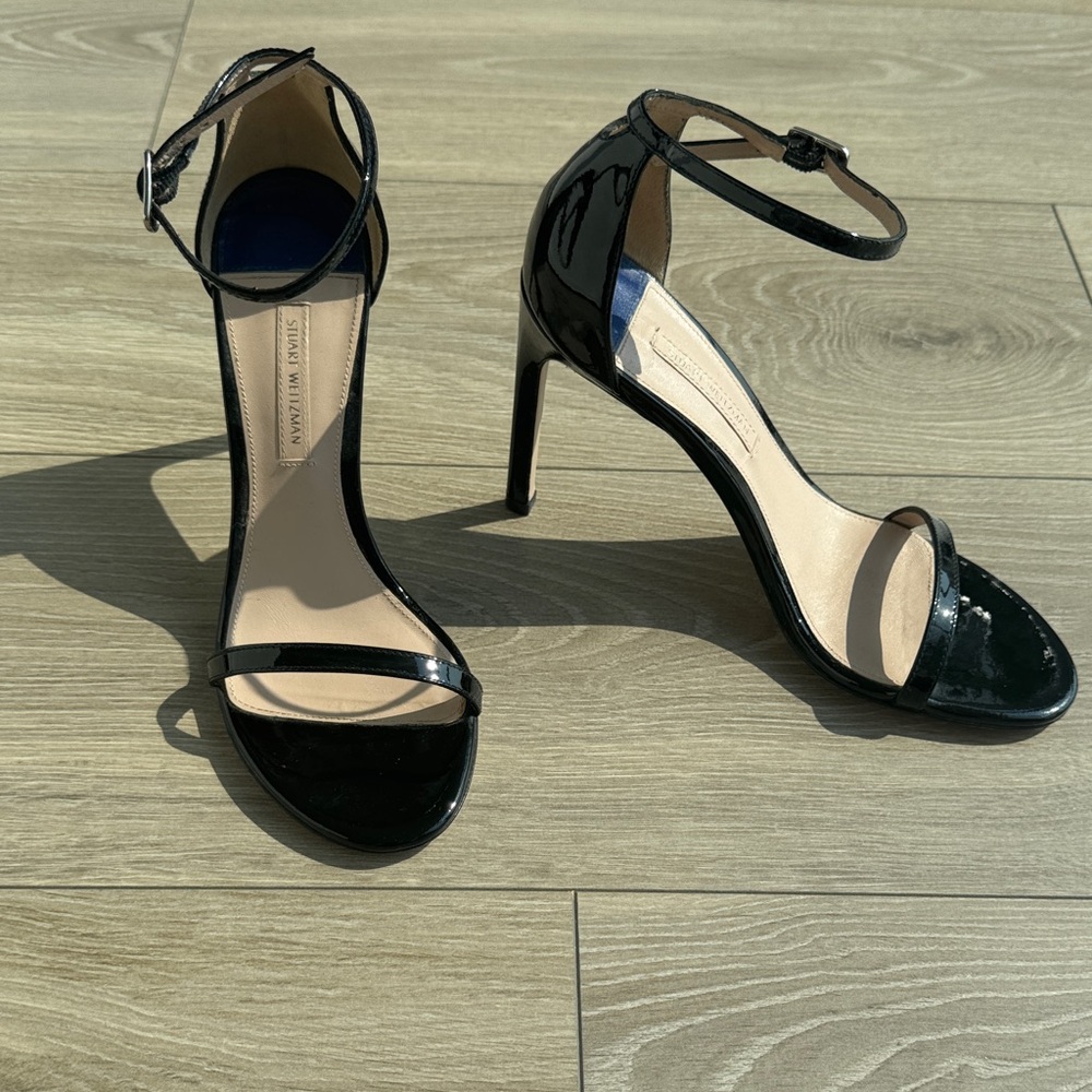 Stuart Weitzman Black Patent Leather Heels
